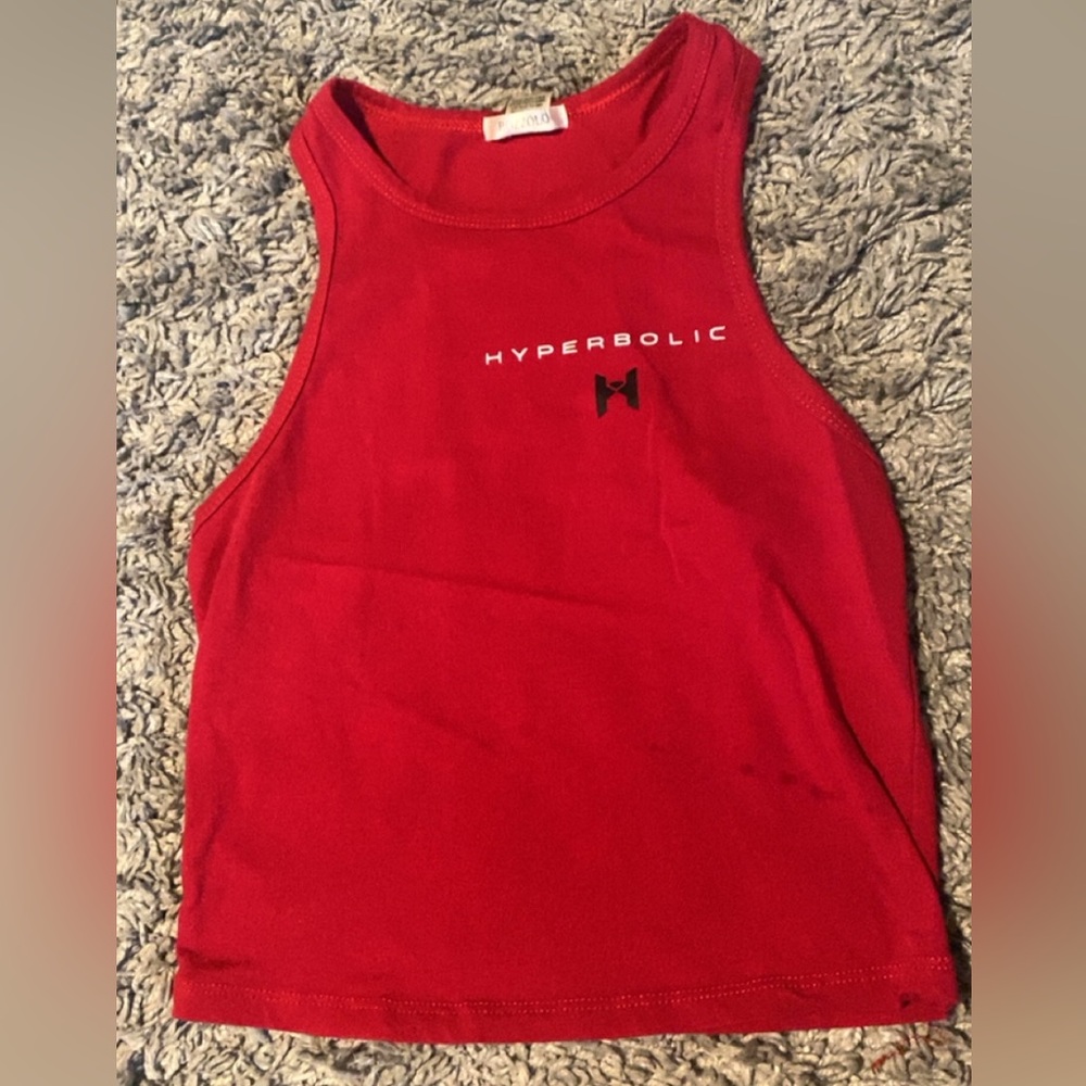 Bozzolo Hyperbolic Cropped Red Tank Top| Small|